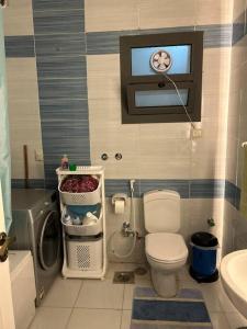 La petite salle de bains est pourvue de toilettes et d'un lavabo. dans l'établissement Gardenia city , Nasr city, au Caire