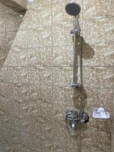 a shower in a bathroom with a metal pole at Sunrise Center Bonapriso - 101 in Douala