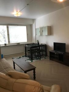 Χώρος καθιστικού στο Renovated two room apt in Rauma centre with amenities