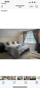 two pictures of a bedroom with a bed and a window at Kings head Inn 