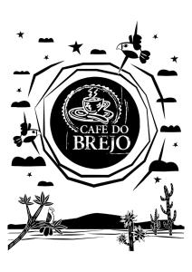 a black and white drawing of a cafe do brio at Pousada Café do Brejo in Triunfo