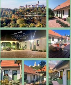 un collage de diferentes fotos de una casa en Pannonhalma Várlak Vendégház Demeter Lak, en Pannonhalma