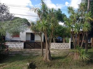 a group of palm trees in front of a house at Chalet Milagros in Costa Azul