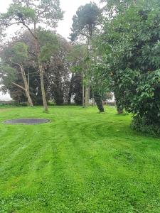 een veld van groen gras met bomen op de achtergrond bij grange cottage 3 bedroom in Edenderry