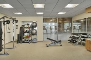 a fitness room with a gym with tread machines at SpringHill Suites by Marriott Las Vegas Airport in Las Vegas