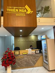 The lobby or reception area at THIÊN NGA HOTEL