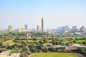 Ein allgemeiner Blick auf Kairo oder ein Stadtblick von des Hotels aus