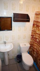 a bathroom with a toilet and a sink at Residencial familiar El Valle in Calama
