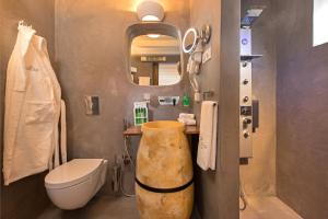 A bathroom at Lindos Allure Villa with Jacuzzi and Acropolis view!!!