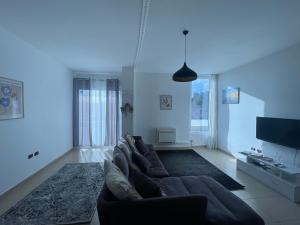 a living room with a couch and a tv at Dardana&Gerjon apartament in Bathore