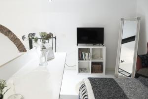 A television and/or entertainment centre at ComeCasa Grazioso Loft in Crocetta near Mangiagalli