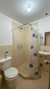 カハマルカにあるLa Pascana Hospedajeのバスルーム(トイレ、洗面台付)