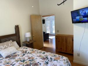 una camera con letto e TV a schermo piatto di Gray's Place on Cosby Creek - 2 Bedrooms, 2 Baths, Sleeps 6 home a Cosby