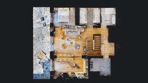 an overhead view of a floor plan of a building at Nouveau ! Chalet pied des pistes in Champagny-en-Vanoise