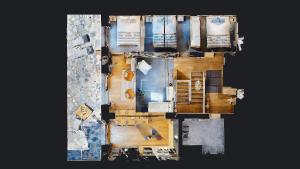 an overhead view of a house with a floor plan at Nouveau ! Chalet pied des pistes in Champagny-en-Vanoise