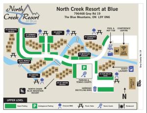 a map of the north creek resort at blue at Condo Loft at Blue Mountain in Blue Mountains