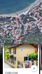 a collage of two pictures of a city with a house at Casello68 in Levanto