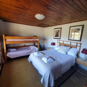 a bedroom with two beds in a room at Walkers Peak Cottage in Underberg
