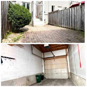 two pictures of a garage with a building at Charming Home in Prime Location North of Toronto in Richmond Hill