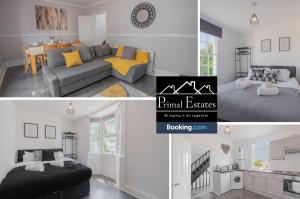 a collage of a bedroom and a living room at Two Bed House At Primal Estates Short Lets in Brighton in Brighton & Hove