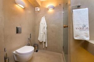A bathroom at Lindos Allure Villa with Jacuzzi and Acropolis view!!!