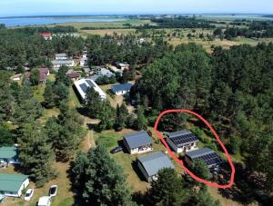 an aerial view of a house with a red circle around it at Haus Matti in Pruchten