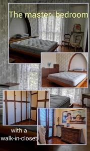 un collage di foto di una camera da letto con cabina armadio di Delponte Residence a Rocchetta Tanaro