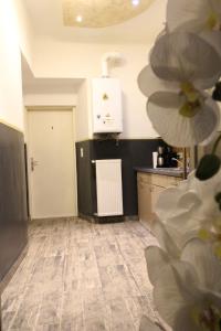 a room with a kitchen with a white appliance at Superior Double room RF in Vienna