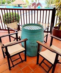 Balkoni atau teres di TI OASIS Trinidad, Studio vue Mer à P&Vac village-club