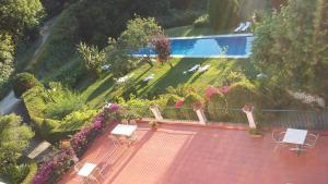 an aerial view of a garden with a swimming pool at Hotel Sintra Jardim in Sintra