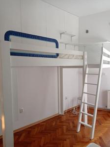 a bunk bed with a ladder in a room at Zagreb Central 2BR + Parking in Zagreb