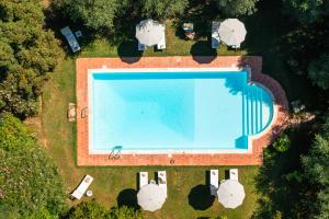 an overhead view of a swimming pool in a yard at Villa Vignacce - Boutique Country Resort in Bettolle