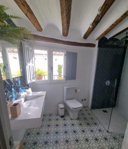 y baño con aseo, lavabo y ducha. en CASITA CAZORLA, en Cazorla