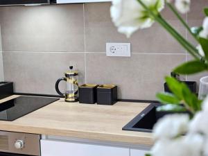 O bucătărie sau chicinetă la Roman Apartman