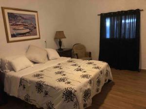 - une chambre avec un lit, une chaise et une fenêtre dans l'établissement Apartment in Puerto Nuevo, 