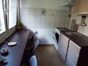 Virtuvė arba virtuvėlė apgyvendinimo įstaigoje Apartament błonie-Sanok