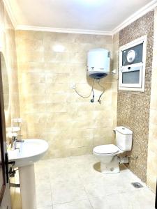 uma casa de banho com um WC e um lavatório em Maison de repos em New cairo