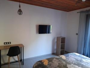 TV a/nebo společenská místnost v ubytování LES SOMMETS DE SALAZIE CHAMBRES D'HÔTES