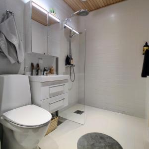 Koupelna v ubytování High standard apartment w/sauna, free parking