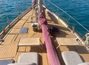 a wooden deck of a boat in the water at Dreaming of Ithaca in Las Palmas de Gran Canaria