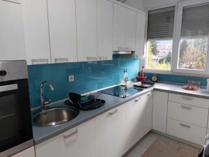 Kuchyň nebo kuchyňský kout v ubytování Apartman OMANOVIĆ
