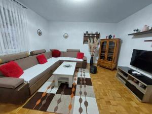 TV a/nebo společenská místnost v ubytování Apartman OMANOVIĆ