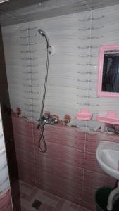 a shower stall in a bathroom with a sink at Jinane in Meknès