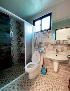 ein Badezimmer mit Toilette und Waschbecken in der Unterkunft 蘑菇村-童心未泯民宿 in Taitung + 15 Fotos