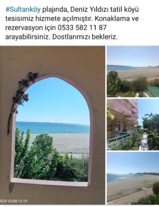 un collage de photos avec vue sur l'océan dans l'établissement DENİZ YILDIZI, à Marmaraereglisi