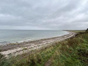 Holiday Home Eyer - 20m from the sea in Sealand by Interhome في كورسور: شاطئ مع المحيط في يوم غائم