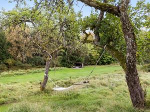 a swing hanging from a tree in a field at Holiday Home Älmegården by Interhome in Lammhult +18 photos