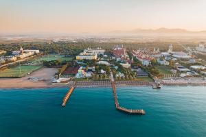 an aerial view of a city on the water at Kremlin Palace in Lara