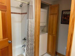 a bathroom with a shower and a toilet and a sink at 2 Bedroom Condo - Blackfoot 313 in Driggs