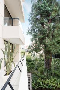 uma vista da varanda de uma casa com uma árvore em 8010 Urban Living- Luxury Home Experience em Bogotá